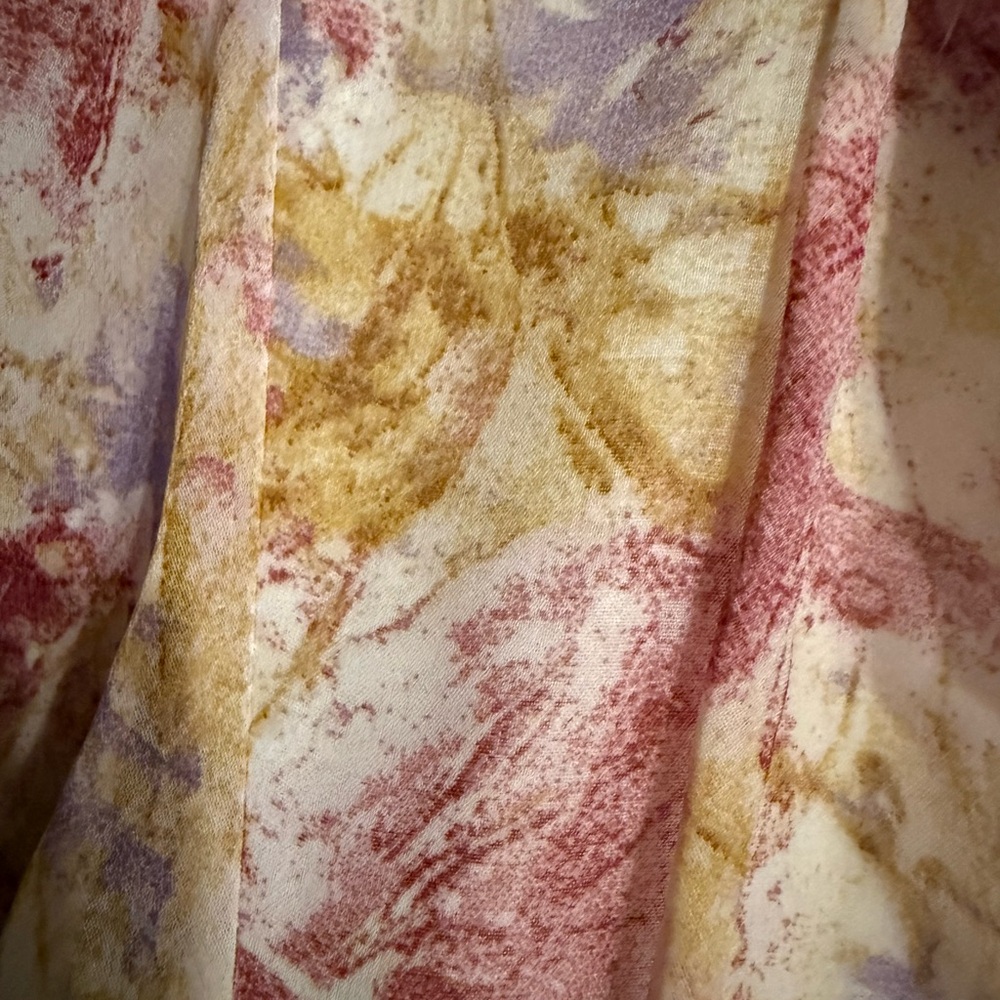 Golden Rose V-Neck Ruffle Sheer Dress - Picture 3 of 8